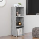 Meuble TV gris béton 107x35x37 cm bois d’ingénierie – Image 2
