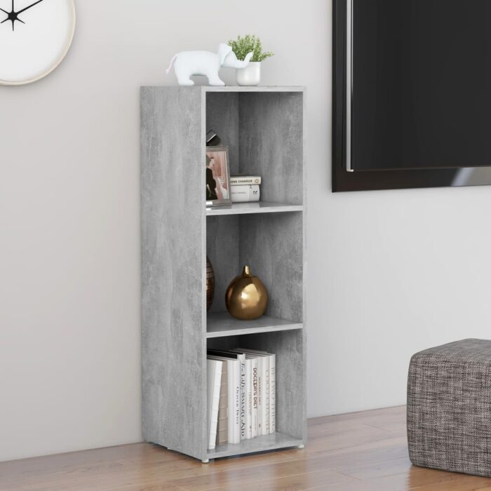 Meuble TV gris béton 107x35x37 cm bois d’ingénierie – Image 2