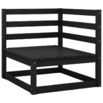 Canapé d'angle de jardin coussins anthracite Bois de pin massif – Image 3