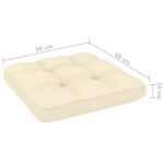 Canapé central de jardin avec coussins crème Bois de pin massif – Image 10