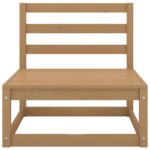 Canapé central de jardin avec coussins crème Bois de pin massif – Image 2