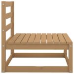 Canapé central de jardin avec coussins crème Bois de pin massif – Image 3
