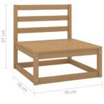 Canapé central de jardin avec coussins crème Bois de pin massif – Image 9