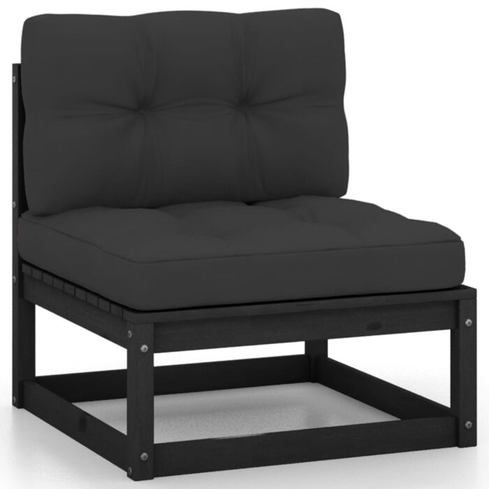 VXL8720286355428_a_en_hd_1.jpg Canapé central de jardin coussins anthracite Bois de pin massif – Image 1