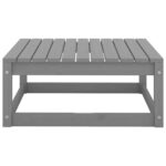 Repose-pied de jardin avec coussin Gris Bois de pin massif – Image 3