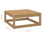Repose-pieds de jardin avec coussins lot de 2 bois pin massif – Image 6