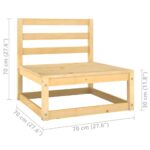 Salon de jardin 2 pcs avec coussins Bois de pin massif – Image 12