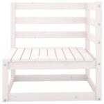 Salon de jardin 2 pcs avec coussins Blanc Bois de pin massif – Image 2