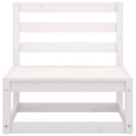 Salon de jardin 2 pcs avec coussins Blanc Bois de pin massif – Image 4
