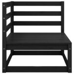 Salon de jardin 2 pcs avec coussins Noir Bois de pin massif – Image 2