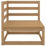 Salon de jardin 2 pcs avec coussins Marron miel Bois de pin – Image 2