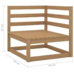 Salon de jardin 2 pcs avec coussins Marron miel Bois de pin – Image 6