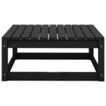 Salon de jardin 3 pcs avec coussins Noir Bois de pin massif – Image 4