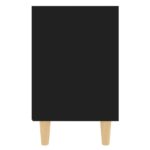 Table de chevet avec pieds en bois massif Noir 40x30x50 cm – Image 3