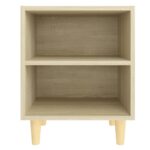 Table de chevet avec pieds en bois Chêne sonoma 40x30x50 cm – Image 2