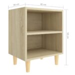 Table de chevet avec pieds en bois Chêne sonoma 40x30x50 cm – Image 4