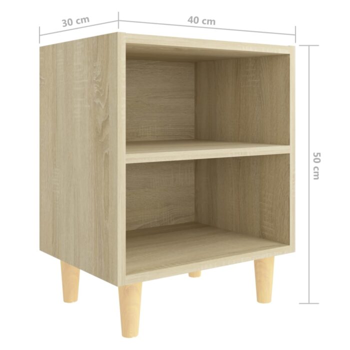 Table de chevet avec pieds en bois Chêne sonoma 40x30x50 cm – Image 4