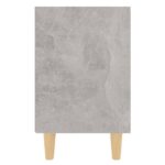 Table de chevet avec pieds en bois Gris béton 40x30x50 cm – Image 3