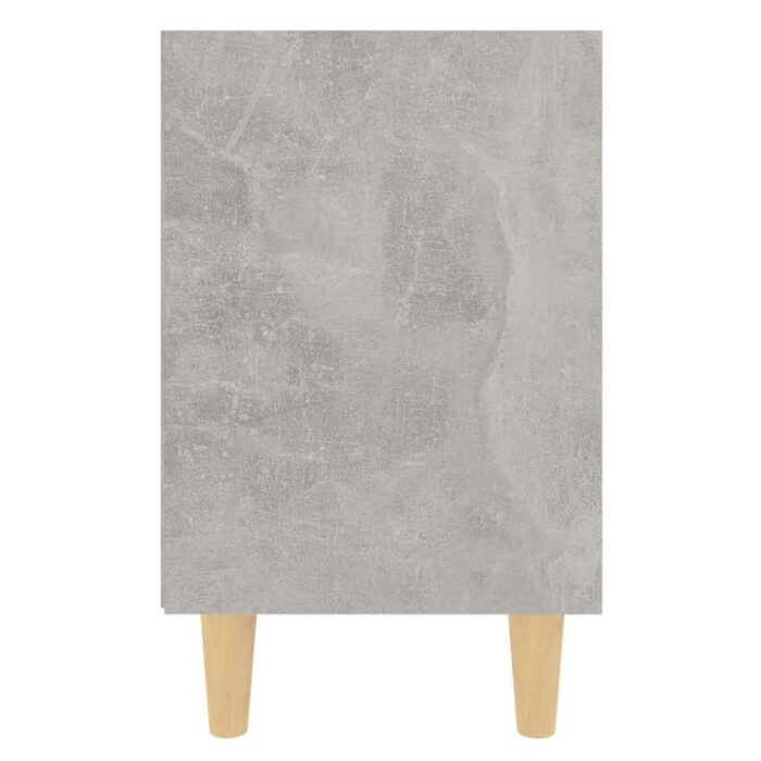 Table de chevet avec pieds en bois Gris béton 40x30x50 cm – Image 3