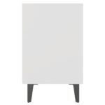 Table de chevet avec pieds en métal blanc 40x30x50 cm – Image 3