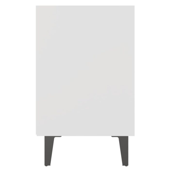 Table de chevet avec pieds en métal blanc 40x30x50 cm – Image 3