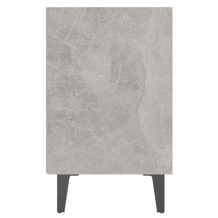 Table de chevet avec pieds en métal gris béton 40x30x50 cm – Image 3