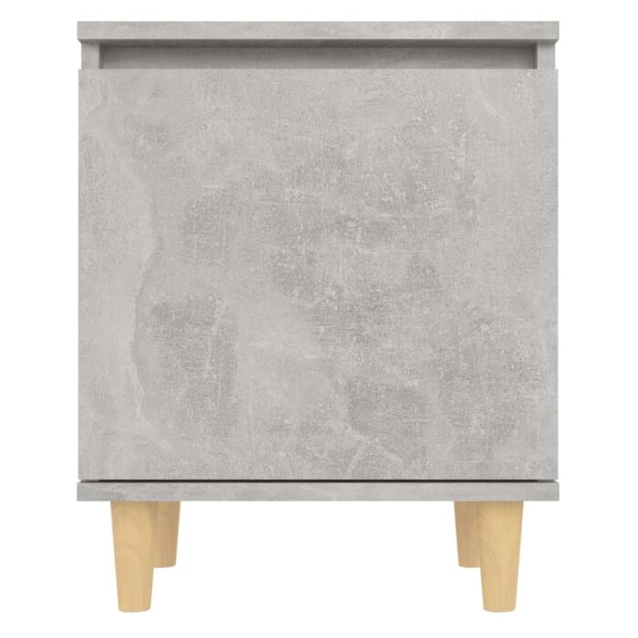 Table de chevet avec pieds en bois Gris béton 40x30x50 cm – Image 5
