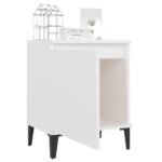 Tables de chevet avec pieds en métal blanc 40x30x50 cm – Image 2