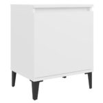 Tables de chevet avec pieds en métal blanc 40x30x50 cm – Image 3