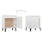 Tables de chevet avec pieds en métal blanc 40x30x50 cm – Image 4