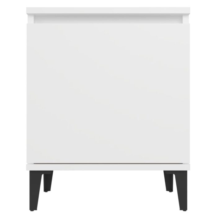 Tables de chevet avec pieds en métal blanc 40x30x50 cm – Image 5
