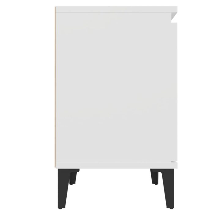 Tables de chevet avec pieds en métal blanc 40x30x50 cm – Image 6
