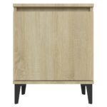 Table de chevet avec pieds en métal Chêne sonoma 40x30x50 cm – Image 4