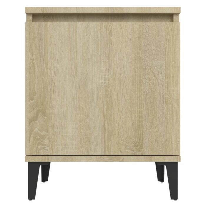 Table de chevet avec pieds en métal Chêne sonoma 40x30x50 cm – Image 4