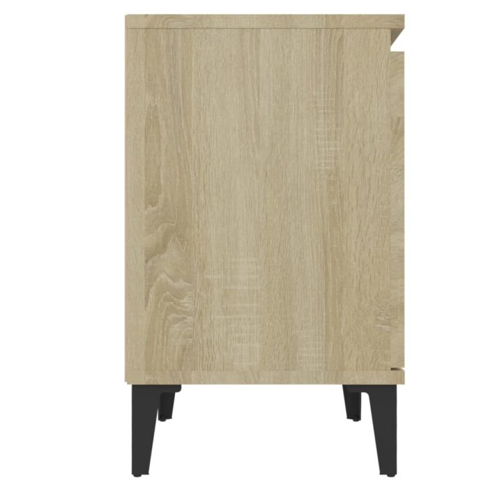 Table de chevet avec pieds en métal Chêne sonoma 40x30x50 cm – Image 5