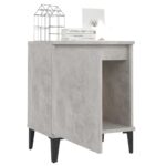 Table de chevet avec pieds en métal Gris béton 40x30x50 cm – Image 2