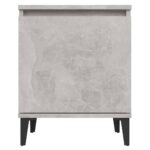 Table de chevet avec pieds en métal Gris béton 40x30x50 cm – Image 4