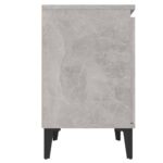 Table de chevet avec pieds en métal Gris béton 40x30x50 cm – Image 5