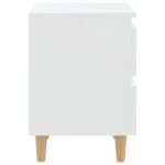 Tables de chevet avec pieds en pin 2 pcs Blanc 40x35x50 cm – Image 5