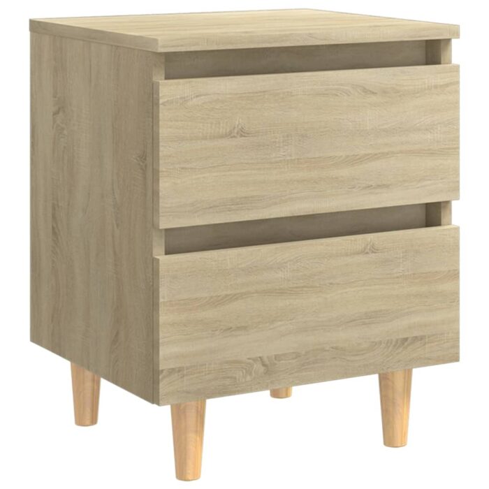 Tables de chevet pieds en pin 2 pcs chêne sonoma 40x35x50 cm – Image 3