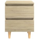 Tables de chevet pieds en pin 2 pcs chêne sonoma 40x35x50 cm – Image 4