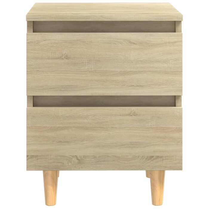 Tables de chevet pieds en pin 2 pcs chêne sonoma 40x35x50 cm – Image 4