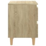 Tables de chevet pieds en pin 2 pcs chêne sonoma 40x35x50 cm – Image 5
