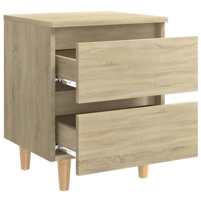Tables de chevet pieds en pin 2 pcs chêne sonoma 40x35x50 cm – Image 6