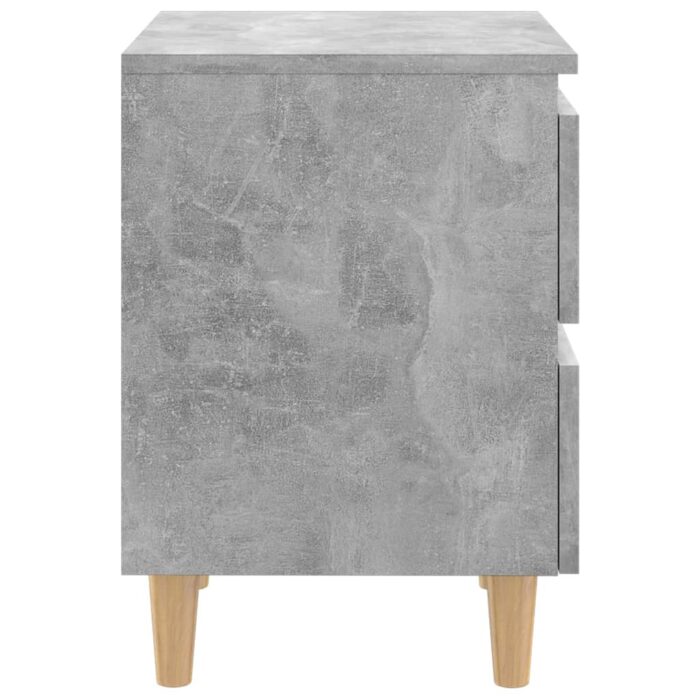 Table de chevet avec pieds en pin gris béton 40x35x50 cm – Image 3
