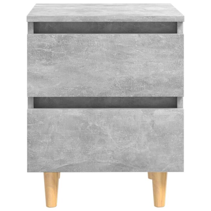 Tables de chevet pieds en pin 2 pcs gris béton 40x35x50 cm – Image 4