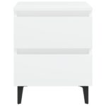 Tables de chevet 2 pcs blanc 40x35x50 cm bois d'ingénierie – Image 4
