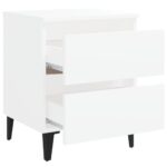Tables de chevet 2 pcs blanc 40x35x50 cm bois d'ingénierie – Image 6