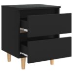 Tables de chevet 2 pcs noir 40x35x50 cm bois d'ingénierie – Image 6