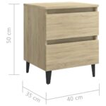 Table de chevet chêne sonoma 40x35x50 cm bois d'ingénierie – Image 5